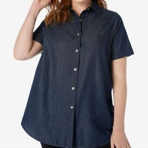 Woman Within Women's Denim Shirt